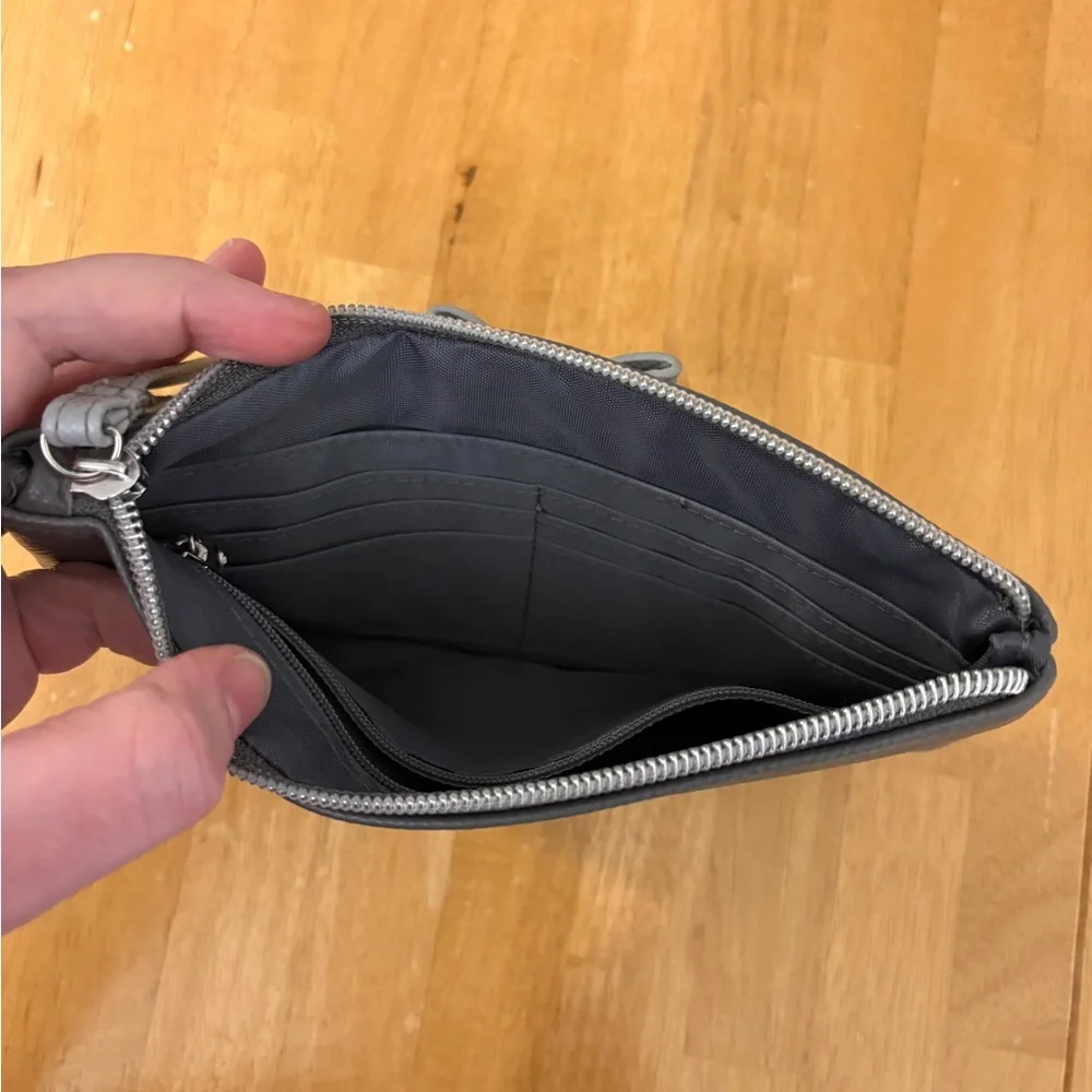 Gray Wristlet Clutch with bow detail - Picture 5 of 8